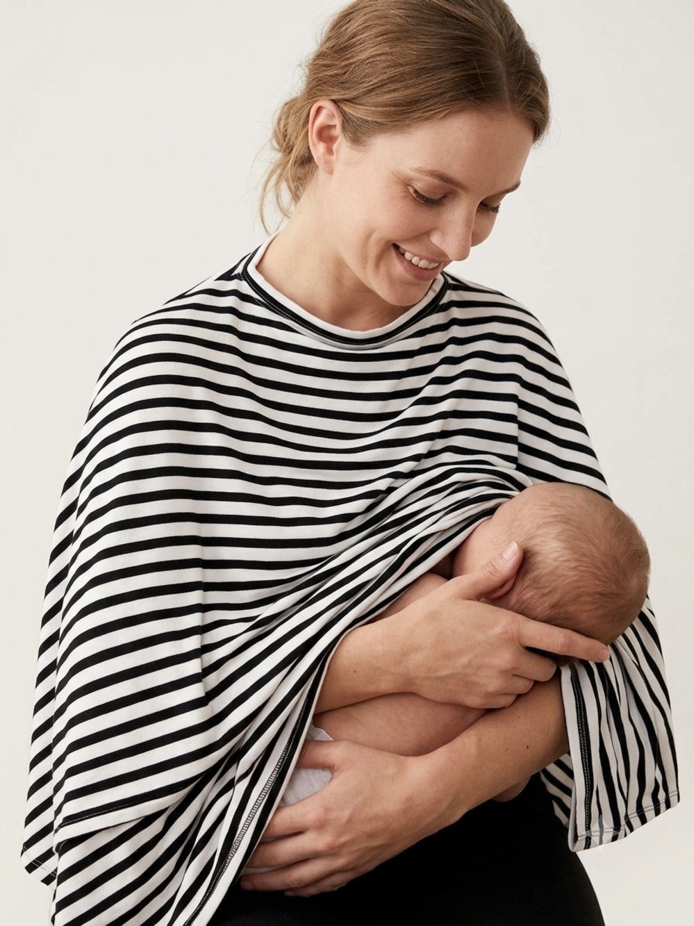 Striped Black and White Nursing Cover
